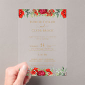 Elegante florale Akryllische Hochzeitssuite Acryleinladungen (Insitu (Handheld))