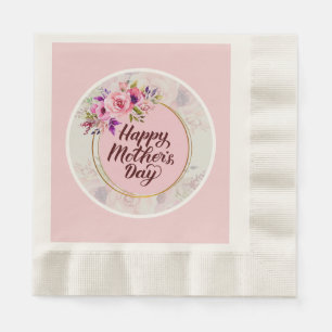 Elegante Florale "Alles Gute zum Muttertag" mit ro Serviette