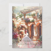 Elegante florale Altstadt von Mexiko Quinceañera Einladung (Vorderseite)