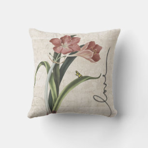 "Elegante florale Amaryllis und Script-Design-Kiss Kissen