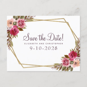 Elegante Florale Aquarell Hochzeit - Heiratsantrag Ankündigungspostkarte