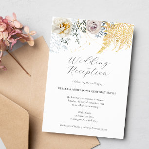 Elegante florale Aquarell-Hochzeitsfeier Einladung