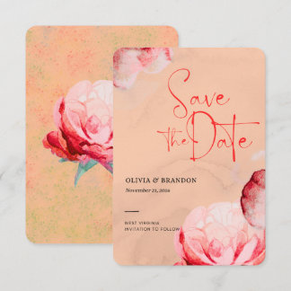 Elegante Florale Aquarell-Save-the-Date-Karte Save The Date