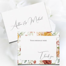 Elegante florale Aquarellfläche Dankeschön Karte