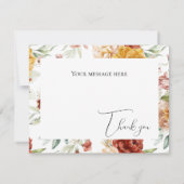 Elegante florale Aquarellfläche Dankeschön Karte (Rückseite)