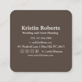 Elegante florale Aquarellkarte Quadratische Visitenkarte (Rückseite)