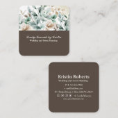 Elegante florale Aquarellkarte Quadratische Visitenkarte (Vorne/Hinten)