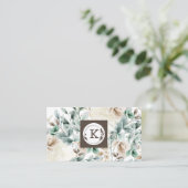 Elegante florale Aquarellkarte Visitenkarte (Stehend Vorderseite)