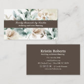 Elegante florale Aquarellkarte Visitenkarte (Vorne/Hinten)