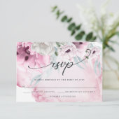 Elegante florale Aquarellpinsel RSVP-Karte RSVP Karte (Stehend Vorderseite)