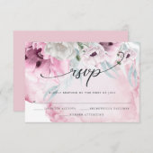 Elegante florale Aquarellpinsel RSVP-Karte RSVP Karte (Vorne/Hinten)