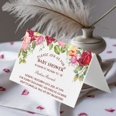 Elegante florale Babydusche geklappt Einladung