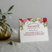 Elegante florale Babydusche geklappt Einladung