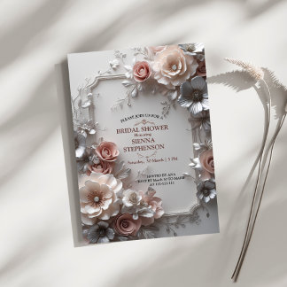 Elegante Florale Babyparty-/Hochzeitsfeier Einladung