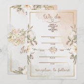 Elegante Florale Beige-Wasserfarbe Minimal Goldrah (Vorne/Hinten)