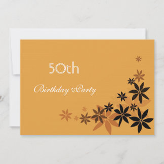 Elegante florale Blätter Geburtstagsparty für Erwa Einladung