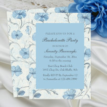 Elegante Florale Blaue Country-Garten-Junggesellin