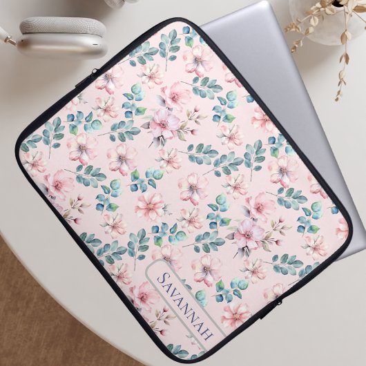 Elegante florale Blush Pink Electronics Bag Laptopschutzhülle