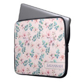 Elegante florale Blush Pink Electronics Bag Laptopschutzhülle (Vorderseite Links)