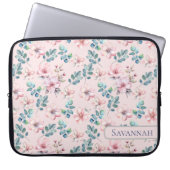 Elegante florale Blush Pink Electronics Bag Laptopschutzhülle (Vorderseite)