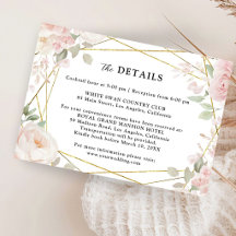 Elegante Florale Blush Rosa Gold Chic Hochzeitsdet