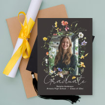 Elegante Florale Bogen-Foto-Abschlussanzeige