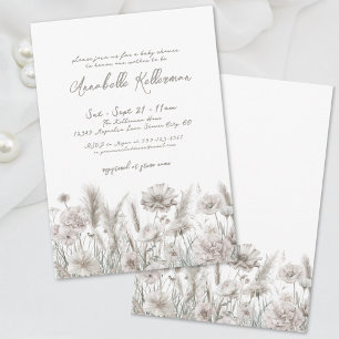 Elegante florale Boho-Baby-Party Einladung