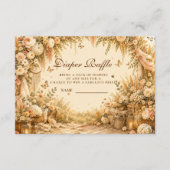 Elegante florale Boho-Windel-Raffle Begleitkarte (Vorderseite)