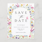 Elegante Florale Botanische Rustikale Save-the-Dat Postkarte (Vorderseite)