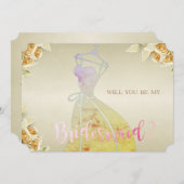 Elegante, florale, Brautkleid Bridesmaid Card Einladung (Vorne/Hinten)