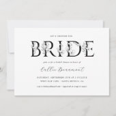 Elegante florale Brautparty Party Einladung Card (Vorderseite)