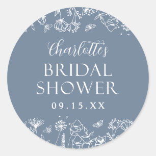 Elegante Florale Brautparty Runder Aufkleber