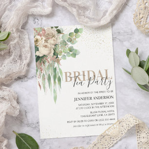 Elegante Florale Brautparty-Teeparty Einladung
