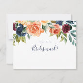 Elegante florale Bridesmaid-Empfehlungskarte Mitteilungskarte (Vorderseite)