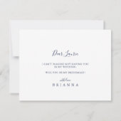 Elegante florale Bridesmaid-Empfehlungskarte Mitteilungskarte (Rückseite)