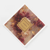 Elegante florale Burgundy Blush Gold Wedding Napki Serviette (Ecke)