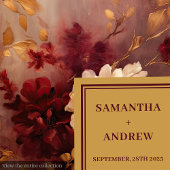 Elegante florale Burgundy Blush Gold Wedding Napki Serviette