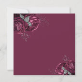 Elegante florale Burgundy Peonies Wedding Einladung (Rückseite)