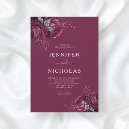 Elegante florale Burgundy Peonies Wedding Einladung