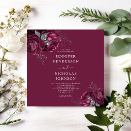 Elegante florale Burgundy Peonies Wedding Einladung