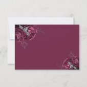 Elegante florale Burgundy Peonies Wedding RSVP Karte (Rückseite)