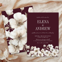 Elegante florale Burgundy Rot und Weiße Hochzeit