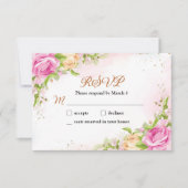 Elegante florale Chic Wedding RSVP Response Card Karte (Vorderseite)