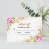 Elegante florale Chic Wedding RSVP Response Card Karte (Stehend Vorderseite)