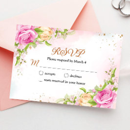 Elegante florale Chic Wedding RSVP Response Card Karte