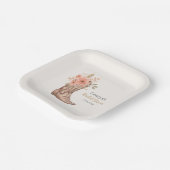 Elegante florale Cowboy Boots Cowgirl Bridal Dusch Pappteller (Gewinkelt)