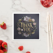 Elegante florale „Danke“-Papier-Serviette Serviette (Beispiel)