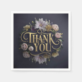 Elegante florale „Danke“-Papier-Serviette Serviette