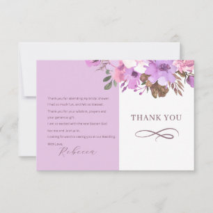 Elegante florale Dankeskarten für die Hochzeitsdus Dankeskarte
