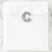 Elegante Florale Dein Monogramm C Papier Aufkleber (Tasche)